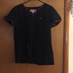 Koi black scrub top